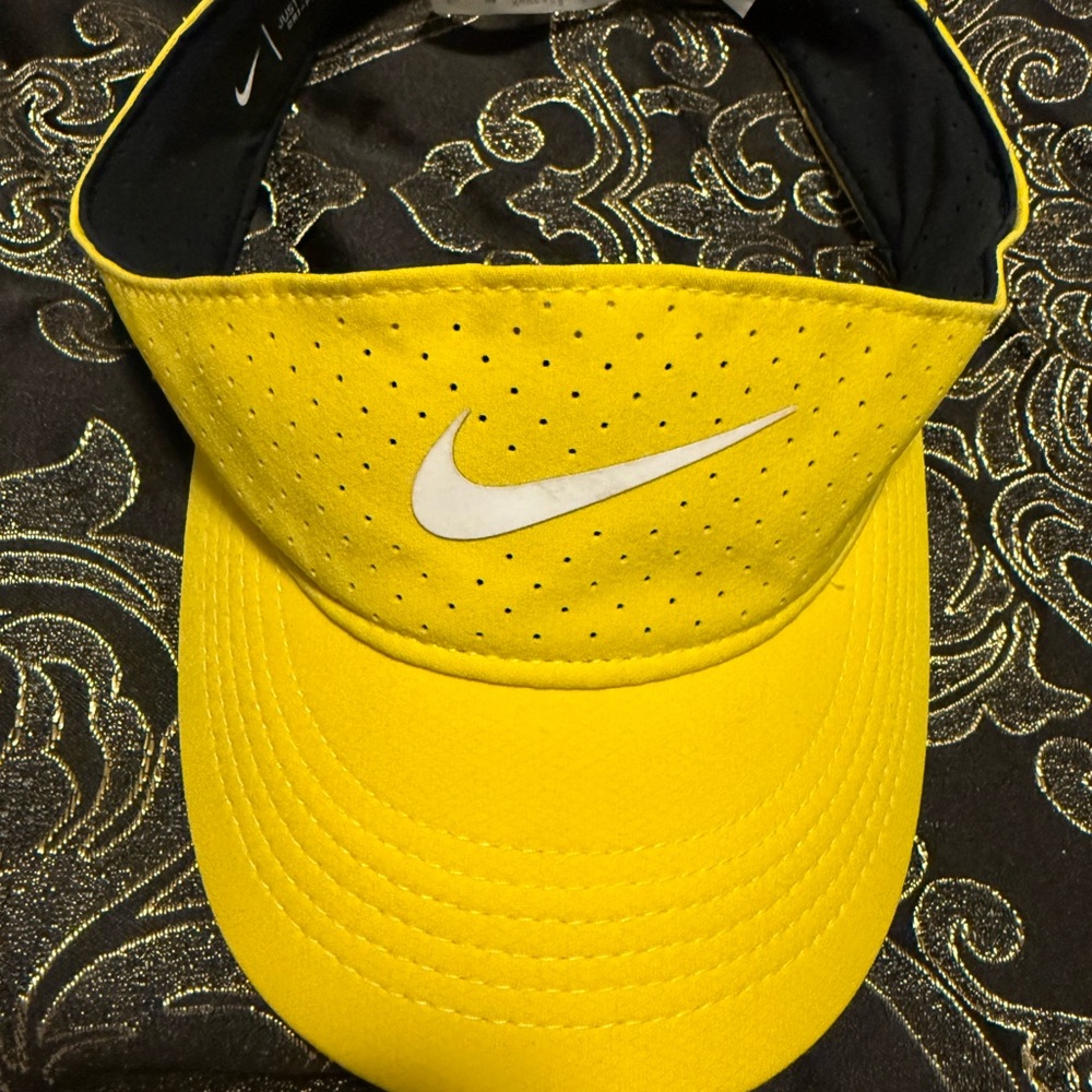 Nike Yellow Visor with White Swoosh